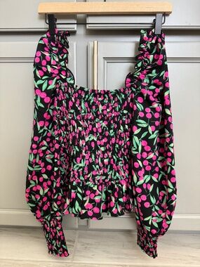 Topshop chic shirred floral top